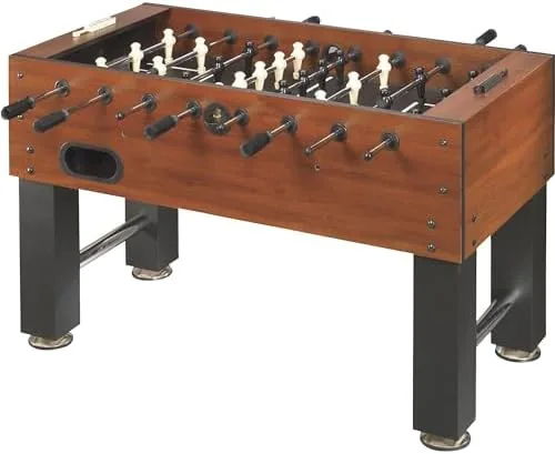 fat cat tirade 45 foot foosball table soccer table game for adults with abacus scoring steel rods mahogany finish includes foosball balls