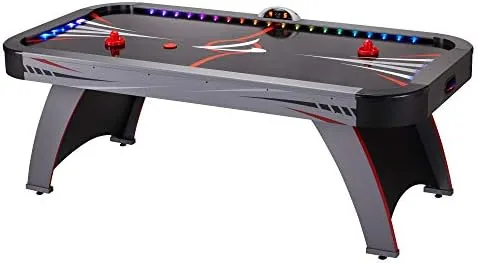 fat cat volt 7 foot led air hockey table for adults with dual motor automatic scoring music system hockey table with light up playfield